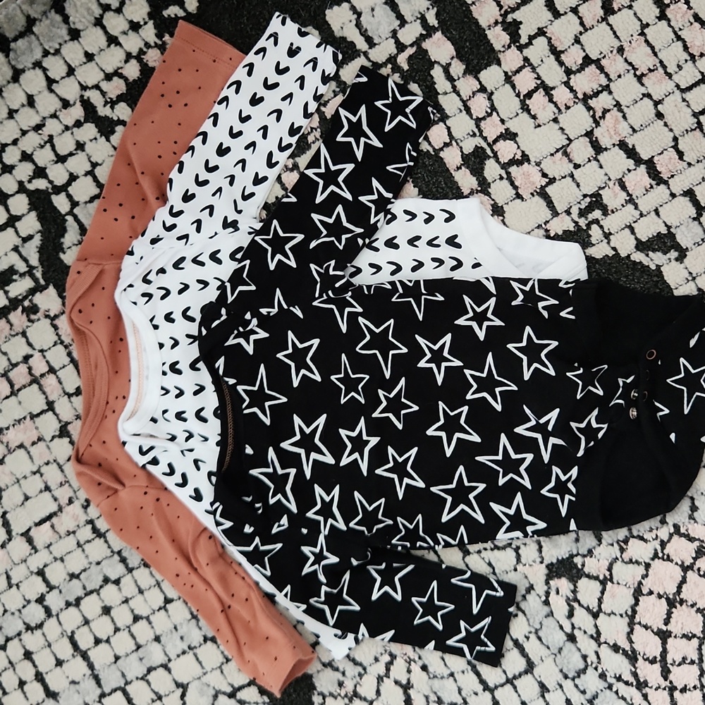 Cloud Island 3 pack long sleeve bodysuits